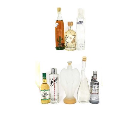 Angels Tears Vodka (one bottle), U'luvka Vodka (one bottle), Diva Vodka (one bottle), Wyborowa Exquisite Vodka (one bottle), 
