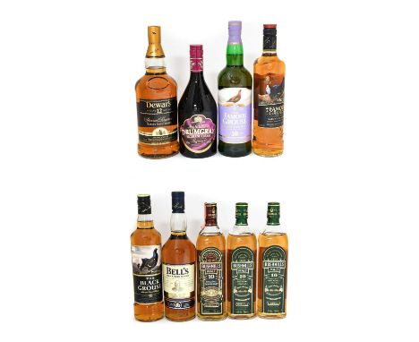 Bushmills 10 Year Old Single Malt Irish Whiskey, 40% vol 700ml (three bottles), Famous Grouse 10 Year Old Malt Whisky, blend,