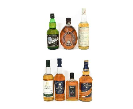Dimple 15 Year Old Blended Scotch Whisky, 43% vol, 1 litre, in original card sleeve (one bottle), Black Bottle Blended Scotch