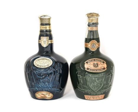 Chivas Royal Salute 21 Year Old Scotch Whisky The Emerald Flagon, Wade pottery decanter bottling, 40% vol, 700ml, (one bottle