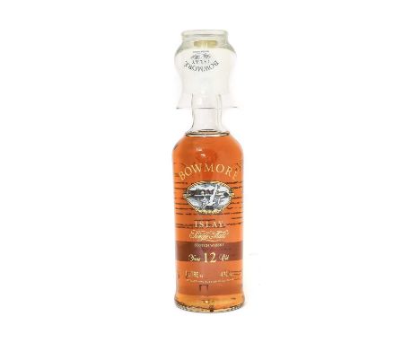 Bowmore 12 Year Old Islay Single Malt Whisky, screen print label, 43% vol, 1 litre, in original card tube, with tasting glass