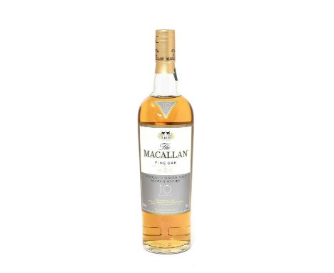 Macallan 10 Year Old Fine Oak Highland Single Malt Scotch Whisky, 40% vol 700ml, in original cardboard sleeve (one bottle)