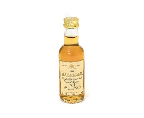 Macallan 1973 Single Highland Malt Scotch Whisky, bottled in 1991, 43% vol 5cl (one miniature)