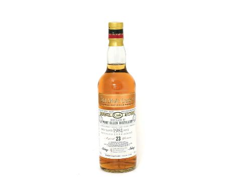 Port Ellen 1981 23 Year Old Single Malt Islay Scotch Whisky, by independent bottlers Douglas Laing &amp; Co., for The Old Mal