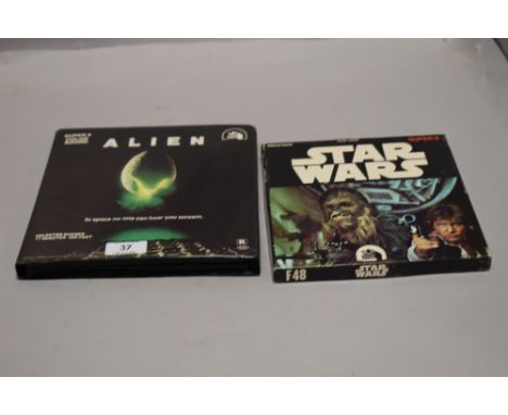 Two vintage sci fi super 8mm colour sound sets for Star Wars and Alien