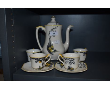 An art deco design part tea service by Wedgwood in a moon rise pattern