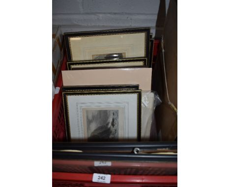 A good selection of Victorian prints having aqua tinted detail