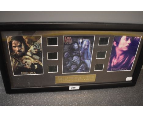 A framed set of J.R Tolkien Lord Of The Rings Trilogy Film Cells or stills limited run of 486:1000