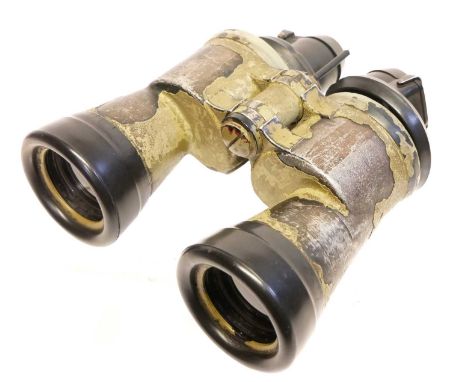 Extremely rare pair of German WWII 7x50 U-Boat binoculars, first model stamped with manufacturer code BLC for Carl Zeiss, num