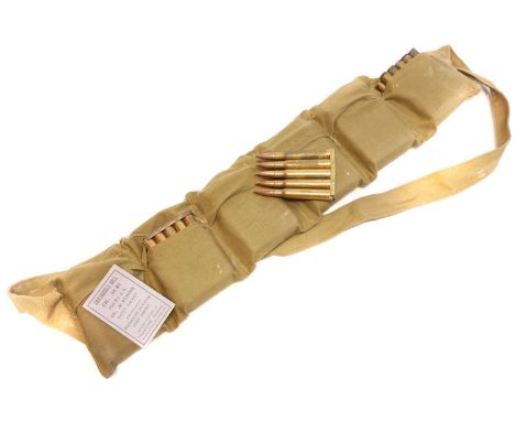 Bandolier of .30-06 ammunition, to include ten clips of five rounds manufactured by Winchester Repeating Arms Company, with 2