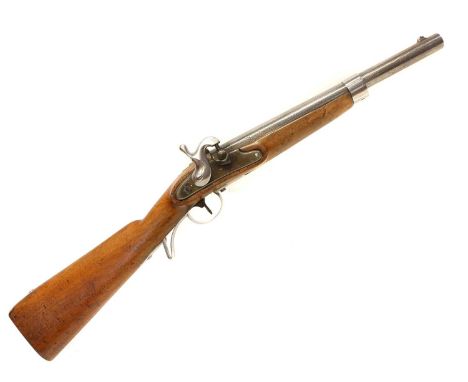 Percussion 18mm carbine, converted from Austrian Augustin tube lock Kavallerie Karabine Model 1851, 14 inch rifled barrel wit