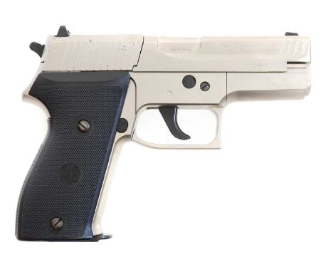 RWS Model C225 .177 CO2 air pistol, serial number E7348601, together with three circular magazines. No licence required to bu