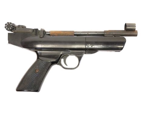 Webley Hurricane .22 air pistol, 8inch barrel, no serial number. No licence required to buy this item, purchaser must be over