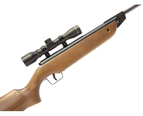 Cometa model 100 .22 air rifle, serial number 04357-05, 16.75inch barrel, fitted with 4x28 scope.  No licence required to buy