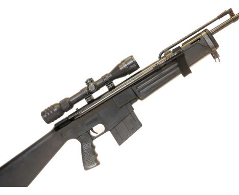 Air Arms Combat .22 air rifle, non working, serial number 39924, 15 inch barrel, side-mounted cocking lever, black plastic AR