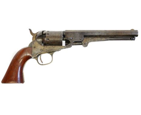 Manhattan .36 percussion revolver, serial number 64176 matching throughout, 6.5inch octagonal barrel with maker address roll 