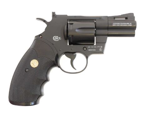 Colt Python .357 CTG .177 CO2 air pistol revolver, serial number 14E001350, together with twelve cartridge cylinder inserts. 