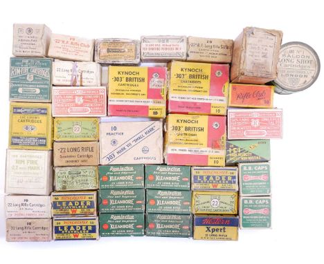 Mixed vintage ammunition, to include 1,539 rounds of .22 ammunition (not all boxes are complete sets) 59 rounds of .303 by Kn