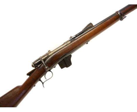 Italian Vetterli M.1870/87 10.35x47R bolt action rifle, serial number 5778, 33.5inch barrel fitted with bayonet lug, secured 