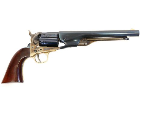 Uberti ,44 percussion muzzle loading revolver, serial number A34779, a copy of a Colt 1860 model army, 8 inch round barrel, f