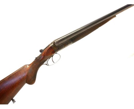 German 12 bore side by side shotgun, serial number 14091, 30 inch barrels both with chokes, colour case hardened boxlock ejec