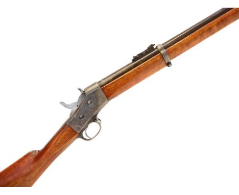 Swedish Remington 12.11x44R M1867 rolling block rifle, serial number 2401, 36inch barrel secured by three bands and fitted wi