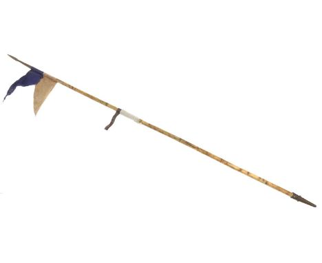 Indian lance, the steel points mounted on bamboo poles with string-bound grips and steel bases, early 20th century.WE CANNOT 