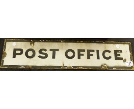 POST OFFICE SIGN. Original vintage enamel Post Office sign,  L ~ 69cm 
