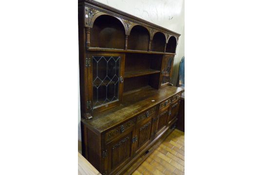 Old Charm Welsh Dresser Heavy Dark Oak Old Charm Welsh Dresser