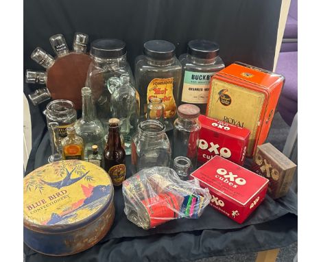 Selection of vintage advertising tins, sweet jars 