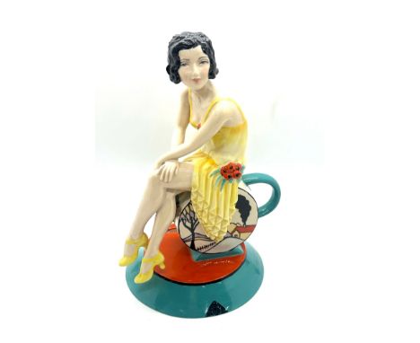 Young Clarice Cliff ' Renaissance' figurine modelled by Andy Moss overall height approx 9 inches 