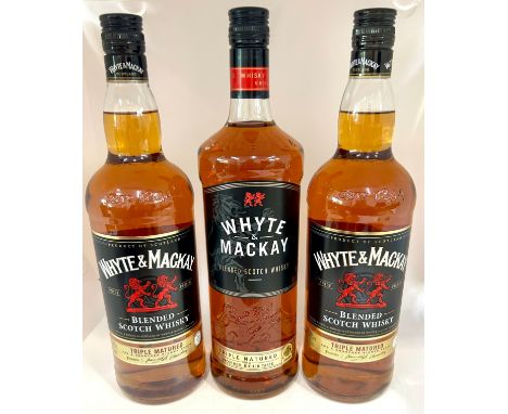 3 bottles of sealed Whyte & MacKay blended Scotch Whisky, 3 x 1 litre bottles 