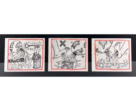 Artist: Keith Haring  Title: Against All Odds  Origin: American, Pop Art Medium: Lithograph on Paper  Dimensions: 39x15in Add