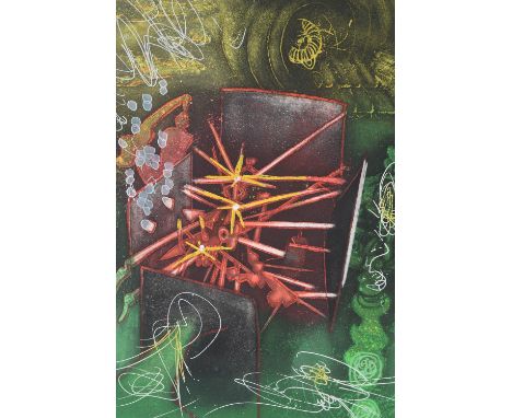 Artist: Roberto MattaTitle: Je Suis Entact from Une Saison en Enfer Seasons from HellOrigin: Chili 1979Medium: Aquatint Etchi