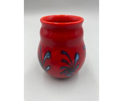 Artist: Charles G. LottonTitle: Mandarin Red VaseOrigin: American, 2002Medium: GlassDimensions: 4x4inAdditional information: 