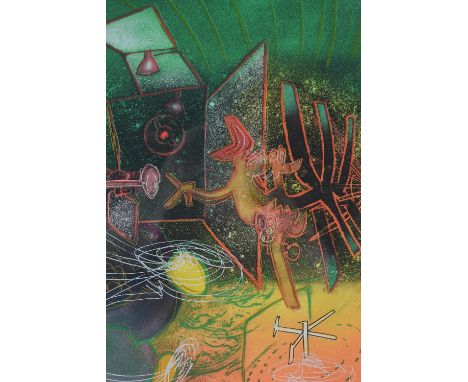 Artist: Roberto MattaTitle: Feu, Feu Sur Moi Plate 9 Une Saison en Enfer, Seasons of HellOrigin: ChiliMedium: Aquatint Etchin