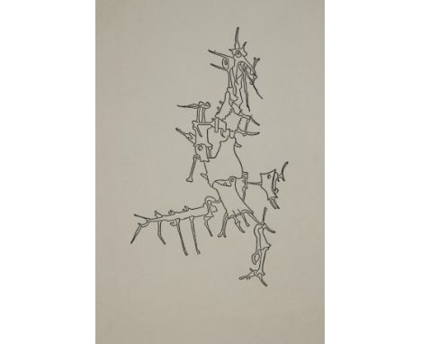 Artist: Yves TanguyTitle: The Myth of the Pierced Rock (C)Origin: French 1947Medium: Etching on all rag RivesPaper Dimension: