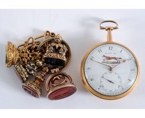 A FINE QUARTER REPEATING GOLD CASED WATCH BY JOSIAH EMERY Charing cross, London No. 1238 circa 1790. 55mm 
The movement with 