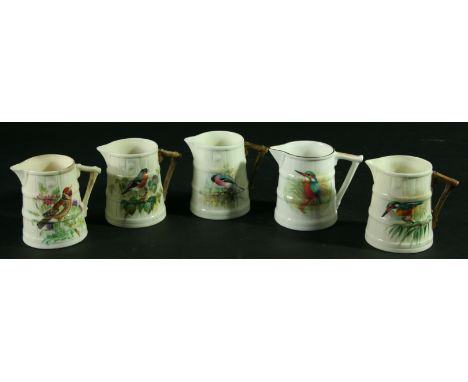 A COLLECTION OF FOUR ROYAL WORCESTER JUGS, three signed Powell or Platt, date ciphers for 1880 and later, painted with Bullfi