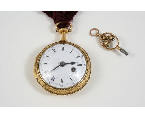AN EARLY 19TH CENTURY GOLD PAIR CASED POCKET WATCH the white enamel dial with Roman numerals, the movement signed Fras. Priga