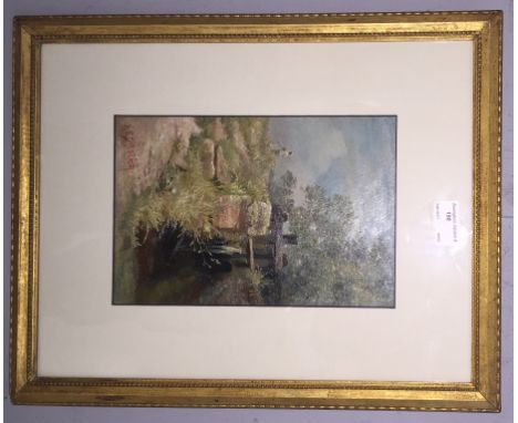 K E Dalglish (19th/20th century): An angler by a loch, oil on board, signed, 25 x 17 cm