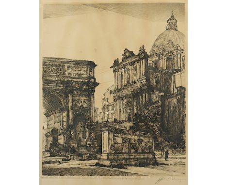BLUM, Theo, "Forum Romanum in Rom", Original-Radierung, 48 x 40, handsigniert, R.