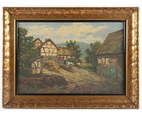 MÖHREN, Jean (1875-1954), "Buschhöfe in der Eifel", Öl/Lwd., 48 x 70, besch., unten rechts signiert, R.