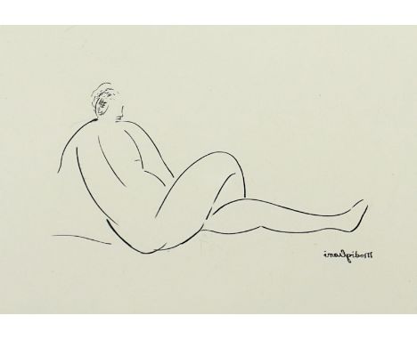 MODIGLIANI, Amadeo, "Kleiner liegender Akt", Original-Radierung, 10 x 16, in der Platte signiert, um 1920, R.