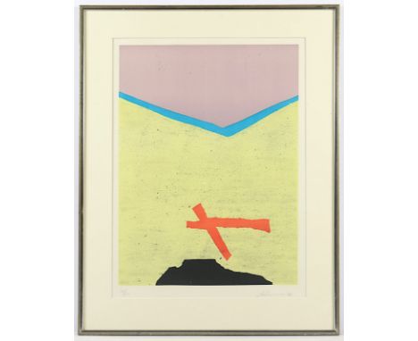 SANTOMASO, Giuseppe, "o.T.", Original-Farblithografie, 51 x 38, nummeriert 76/100, handsigniert und datiert '73, R.