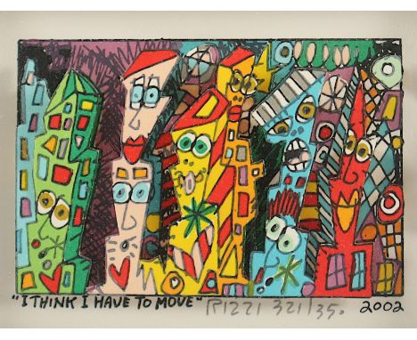 RIZZI, James, "I think I have to move", 3d-Konstruktion, 5,5 x 8, nummeriert 321/350, handsigniert, 2002, R.