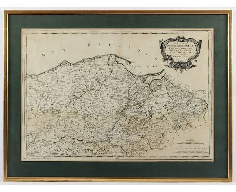 PREUSSEN, "Carte de la Prusse occidentale", grenzkolorierter Kupferstich, 45 x 64, HOMANN, 18.Jh., R.