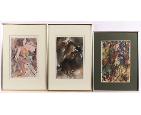 FRIETZSCHE, Georg (1903-1986), 3 Aquarelle, ca. 28 x 19 (Passepartoutausschnitt), jeweils signiert und datiert '64, '74, '79,