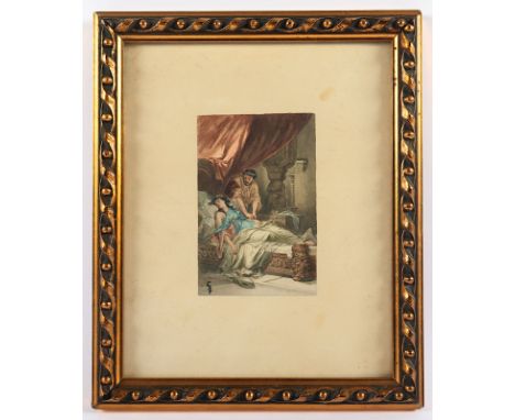 MONOGRAMMIST UM 1900, "Nächtlicher Diebstahl", Aquarell/Papier, 13 x 8,5, unten links monogrammiert "GC", R.