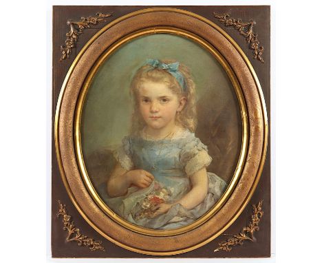 BARON, Dominique (Frankreich 19.Jh.), "Portrait seiner Tochter Anne", Öl/Lwd., 61,5 x 50, doubliert, unten links signiert, ve